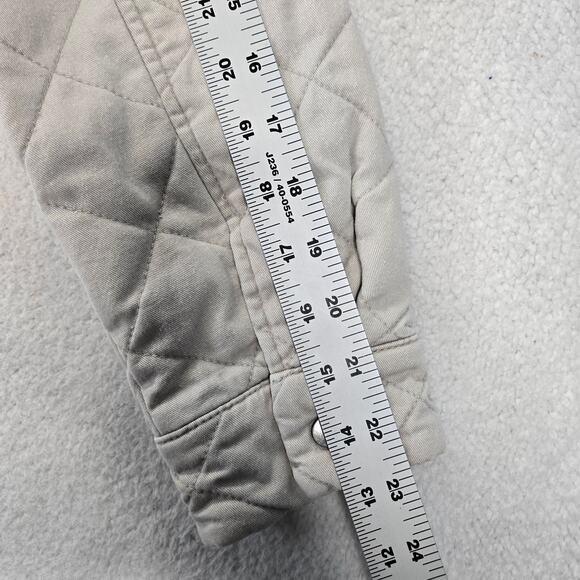 Joie Jacket Womens S Oversized Tan Quilted Snap Closure Shacket Barn Chore - Picture 10 of 13